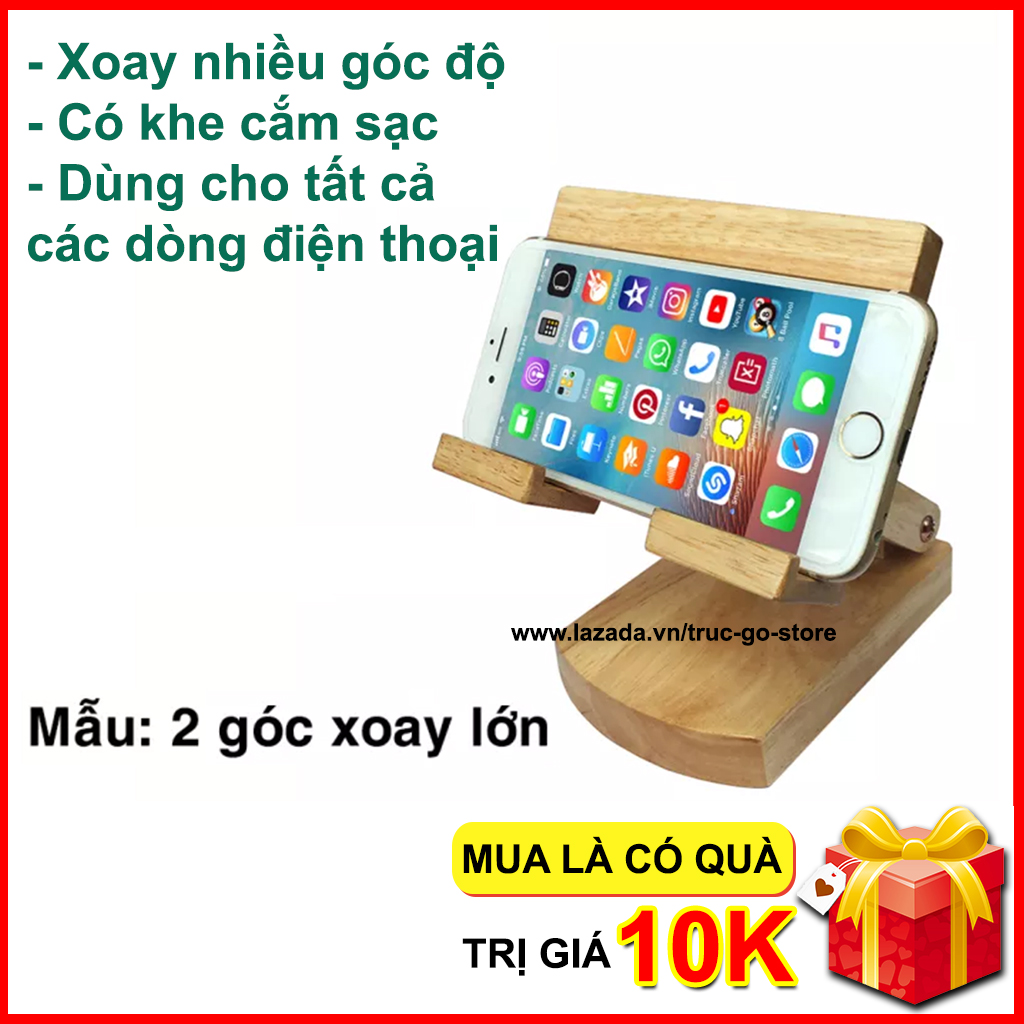 [SIZE LỚN] Kệ để điện thoại bằng gỗ dễ dàng gấp gọn chất liệu gỗ tự nhiên cao cấp thân thiện với môi trường