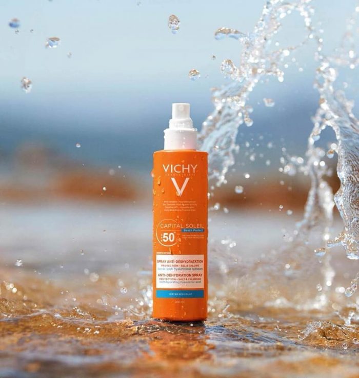 Xịt chống nắng vichy face và body 200ml beach protect spf50+