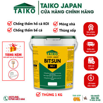 Sơn Chống Thấm Hồ Cá, Bể Cá Koi TAIKO BITSUN Màu Đen/ Thùng 1 Lít-  Keo Chống Thấm Bể Cá Koi, Mái Nhà, Móng Nhà, Bể Âm