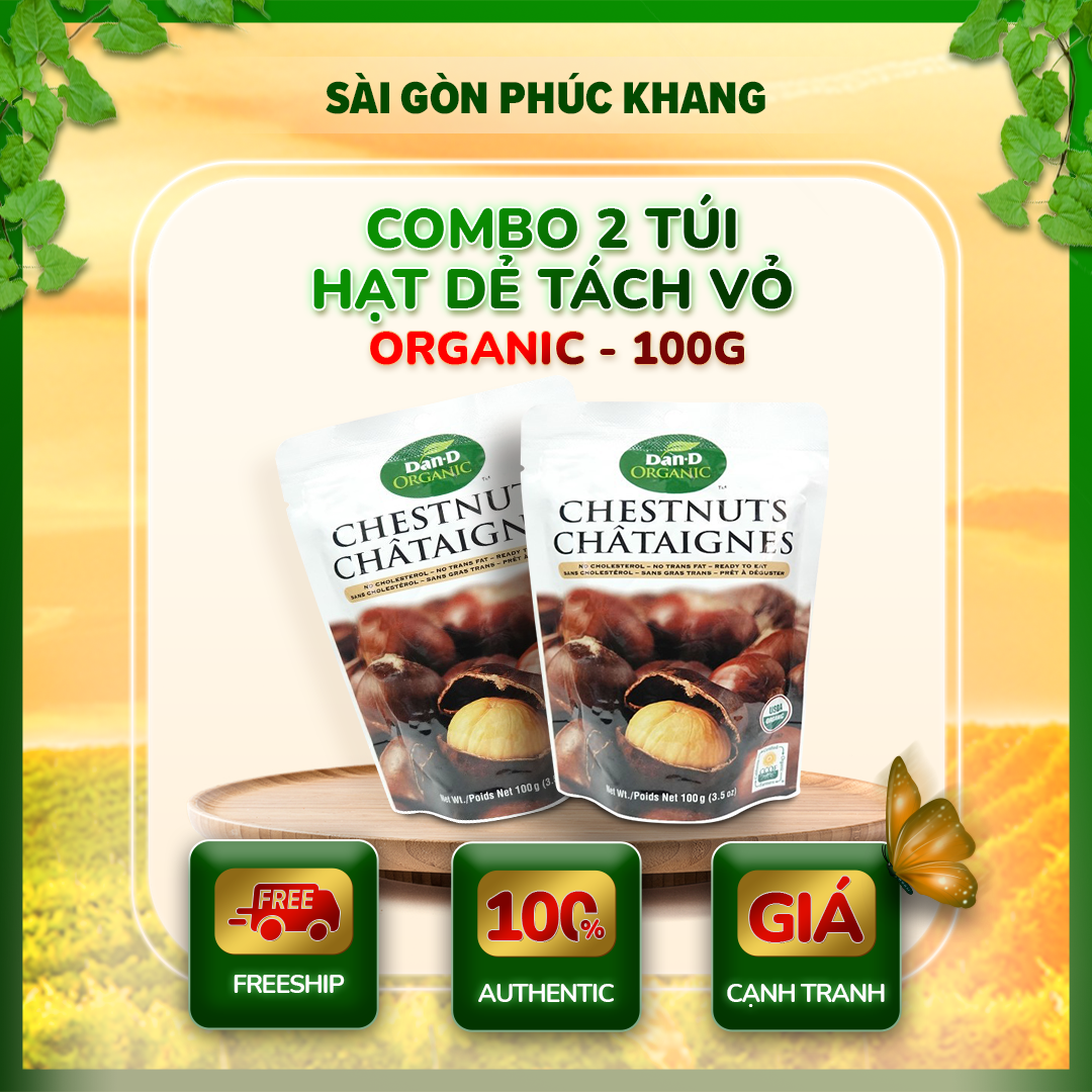 COMBO 2 GÓI HẠT DẺ TÁCH VỎ ORGANIC 100GR/GÓI DAN D PAK KHÔNG CHẤT BẢO QUẢN, NGUYÊN LIỆU HỮU CƠ 100%,CHỐNG OXY HÓA,BẢO VỆ DA,HỖ TRỢ VÔ SINH Ở NAM GIỚI
