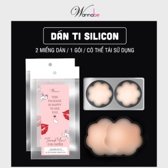 Miếng dán nhũ hoa WANNABE DTS04 dán ti silicon hình hoa 7 cánh tiện lợi thoải mái mát mẻ suốt cả ngày