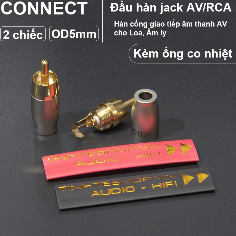 Jack AV hoa sen Gold Snake 2 chiếc - Đầu hàn jack hoa sen cỡ nhỏ OD5mm
