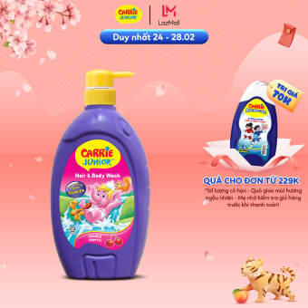 Sữa Tắm Gội cho bé Carrie Junior hương Cherry 700g
