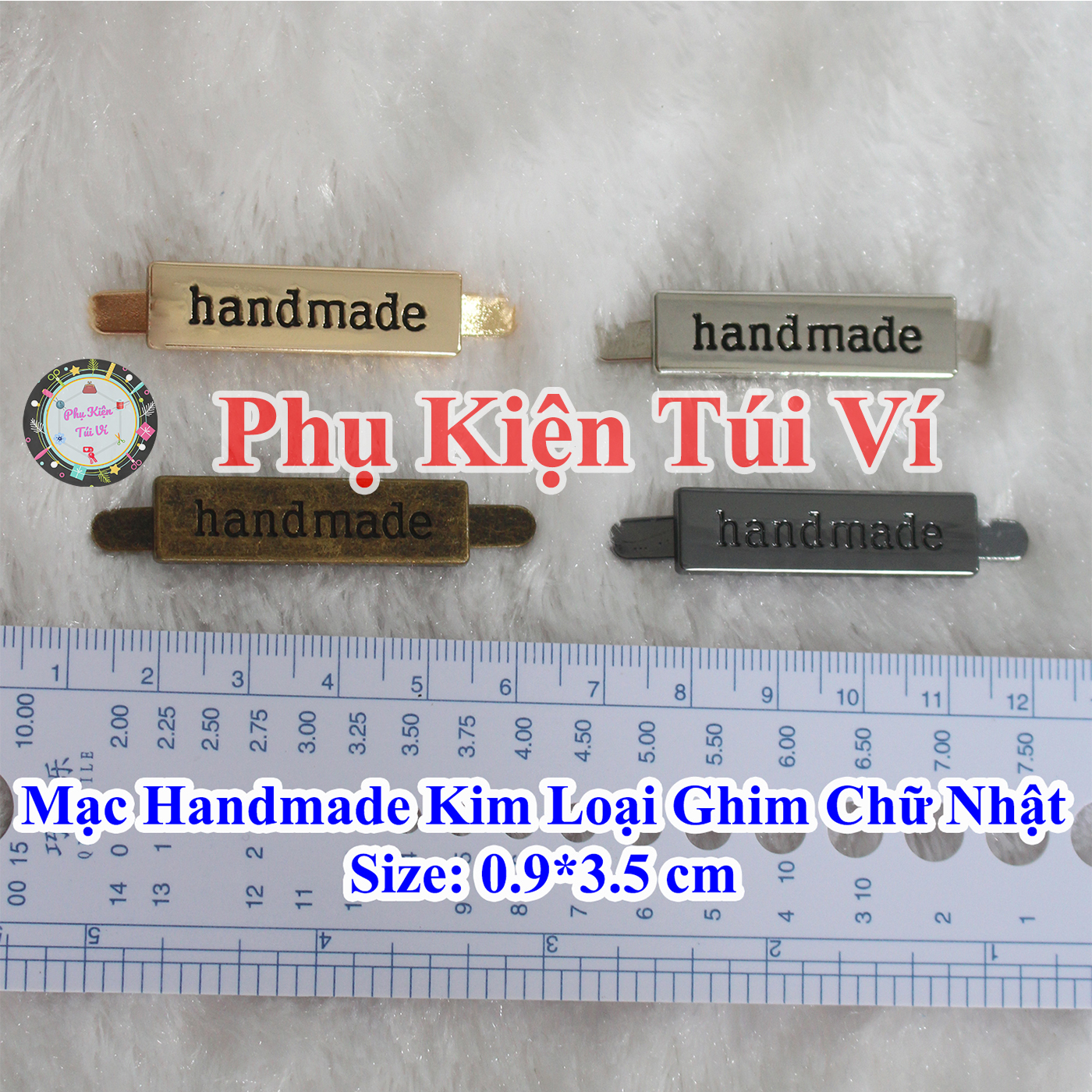 Mạc handmade kim loại ghim chữ nhật
