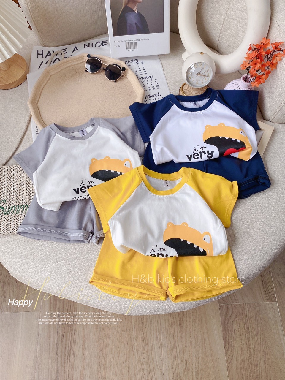 Bộ thun cộc tay cho bé 8-18kg
