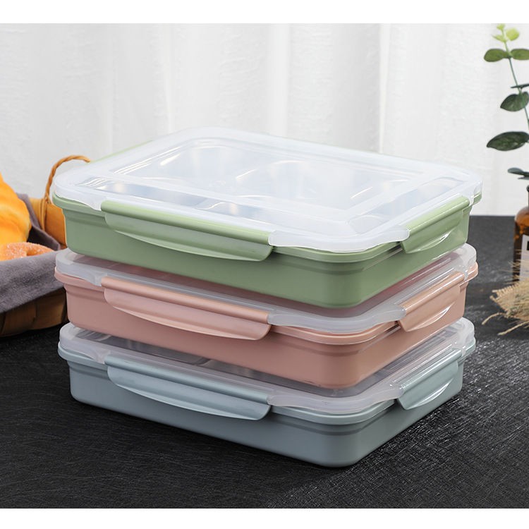 Hộp cơm văn phòng giữ nhiệt 5 ngăn khay INOX kèm bát đựng canh tiện dụng - Khay đựng cơm xịn xò cho dân văn phòng, học sinh ...