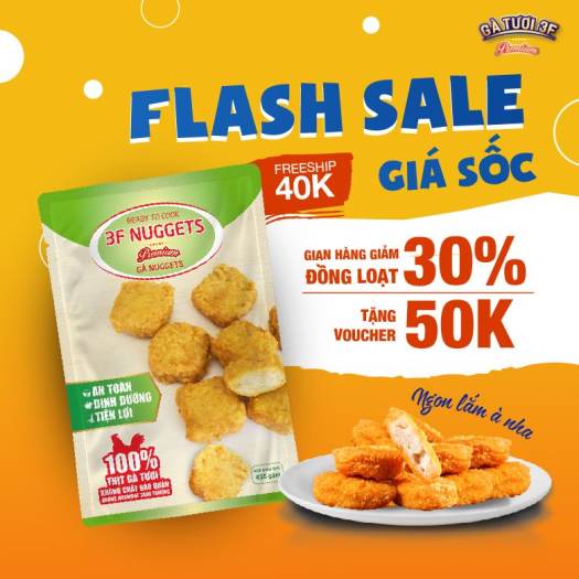 3F GÀ VIÊN NUGGETS 450G [Giao nội thành HCM]