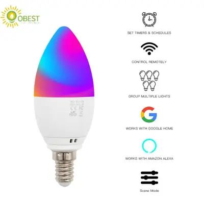 LED Smart WiFi candle speaker bulb bulb E14 RGB bulb support Alexa/Google Home/IFTTT smart speaker voice control 5W (1)
