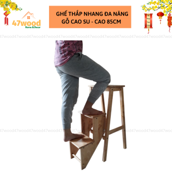 Ghế thắp nhang bằng gỗ 3 tầng xếp gọn, cao 85cm gỗ cao su - Ghế thắp hương đa năng 3 tầng xếp gọn