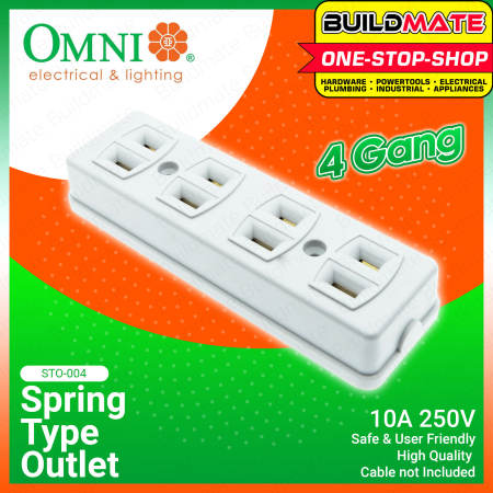 OMNI Spring Type Outlet 4 Gang 10A 250V STO-004 •BUILDMATE•