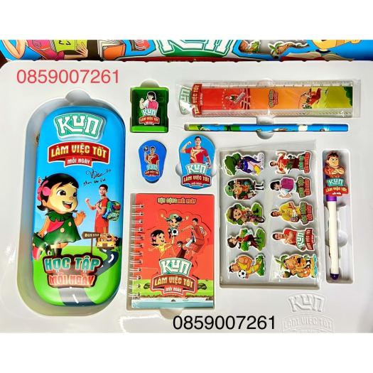 卍  Bộ đồ dùng học tập Kun - Bộ đồ dùng Kun set 9 món cao cấp