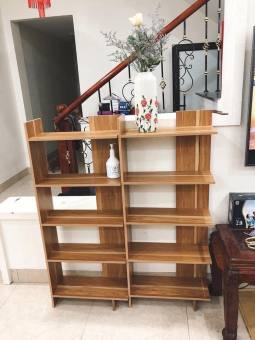 Flow Kệ gỗ góc tường 5 tầng cao cấp. Kích thước 120 x 50 x 20cm