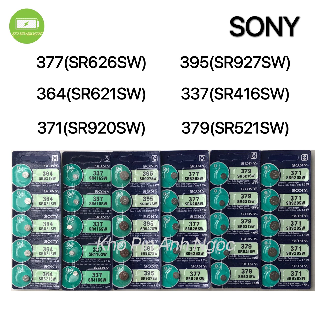 Pin Đồng Hồ Đeo Tay Sony SR626 / SR621 / SR521 / SR920 / SR927 / SR416 1,55V