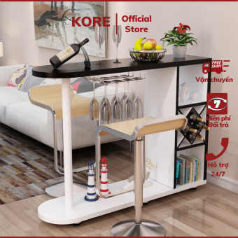 Bộ quầy bar mini gia đình trang trí nội thất có khay để ly phong cách quán bar cực chất