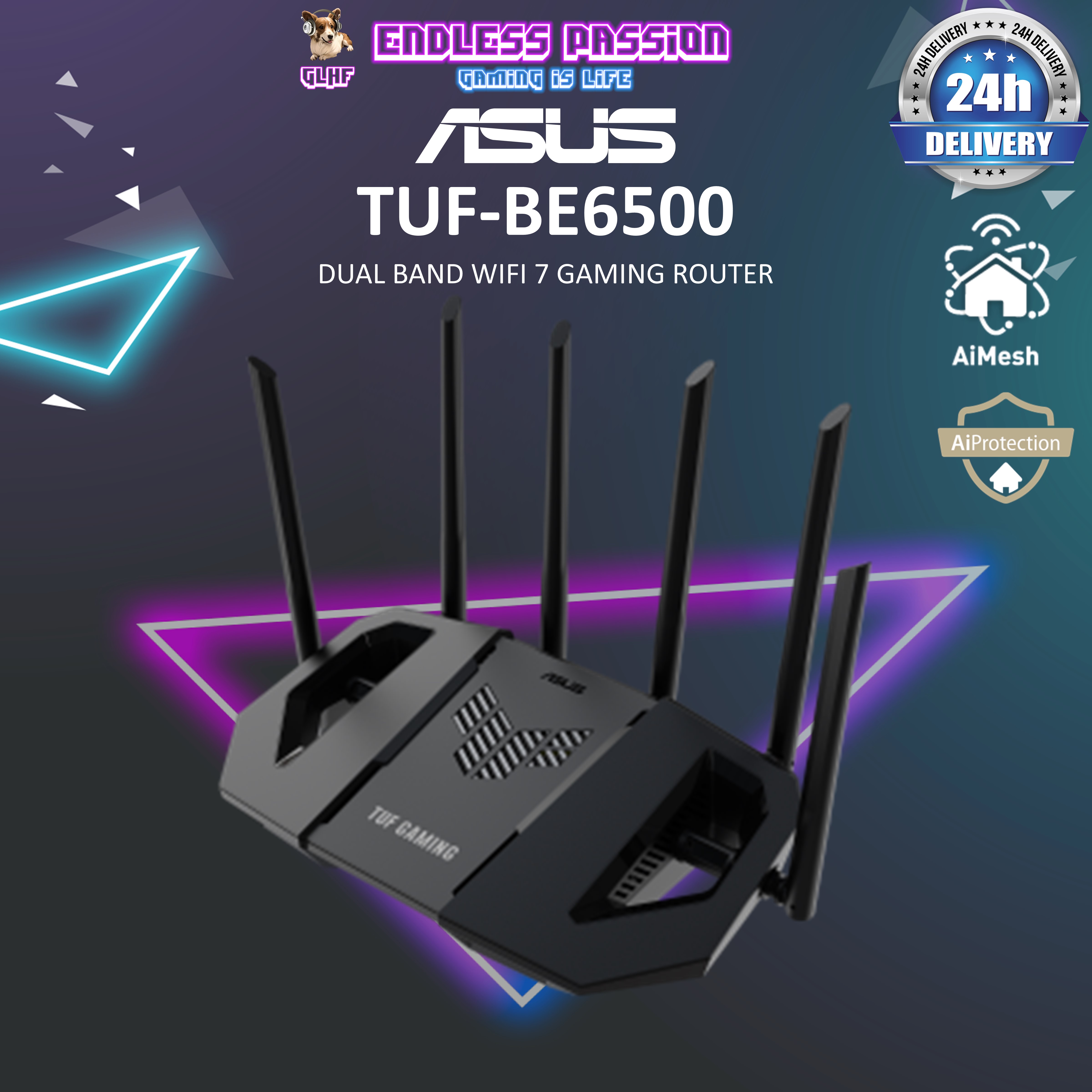 ASUS ROG Rapture GT-BE98 Quad Band WIFI 7 BE25000 Gaming Router
