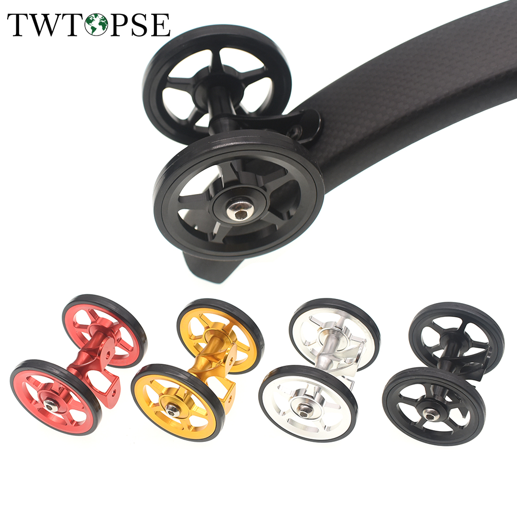 Twtopse bánh chắn bùn bánh xe đạp easywheel bánh xe chắn bùn cho brompton bánh xe chắn bùn xe đạp gấp đôi al7075 cnc nhẹ 73g 60mm phụ tùng