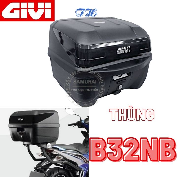 Thùng sau givi 32 lít b32nb viền đen sang trọng hàng chính hãng bh 2 năm