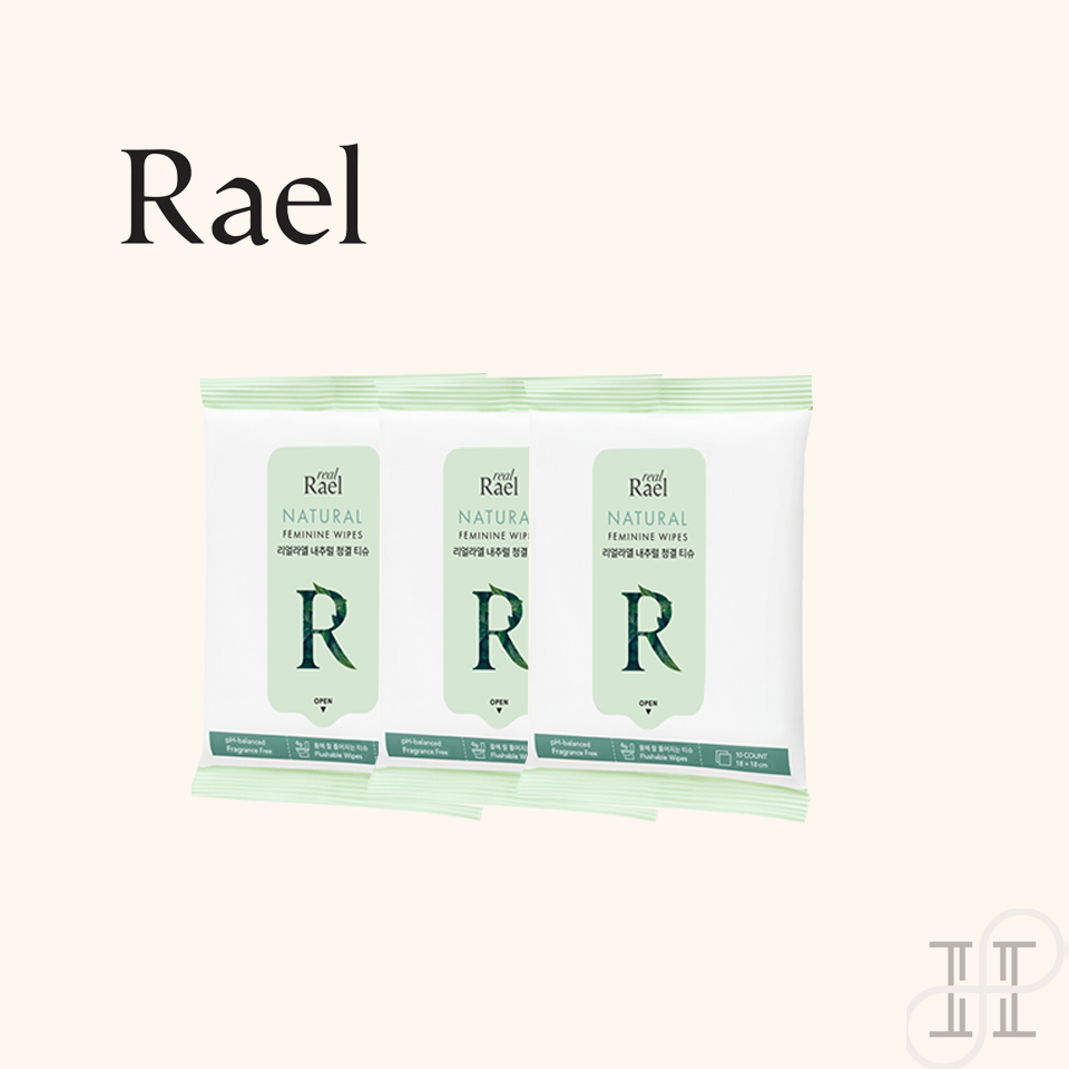Gambar [3packs] Korea Rael Natural Feminine Wipes I Intimate Wipes I Flushable Wipes I hypoallergenic I Sensitive Skin