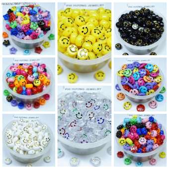 10gr - 20gr hạt cườm nhựa hình mặt cười xỏ vòng tay