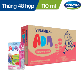 Sữa dinh dưỡng Vinamilk ADM Hương Dâu - Thùng 48 hộp 110ml