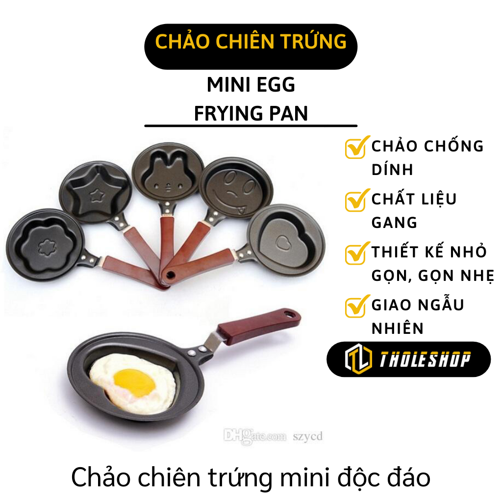 Chảo chiên trứng hình thú - Chảo chống dính rán trứng ốp la mini nhiều mẫu hình hoa, trái, hình gấu đáng yêu