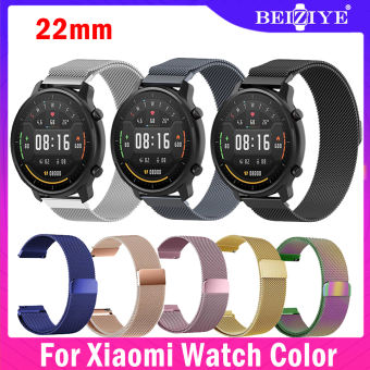 Dây đeo bằng thép không gỉ Milanes phát hành từ tính 22mm cho đồng hồ XIaomi màu Vòng đeo tay từ khóa thắt lưng từ tính