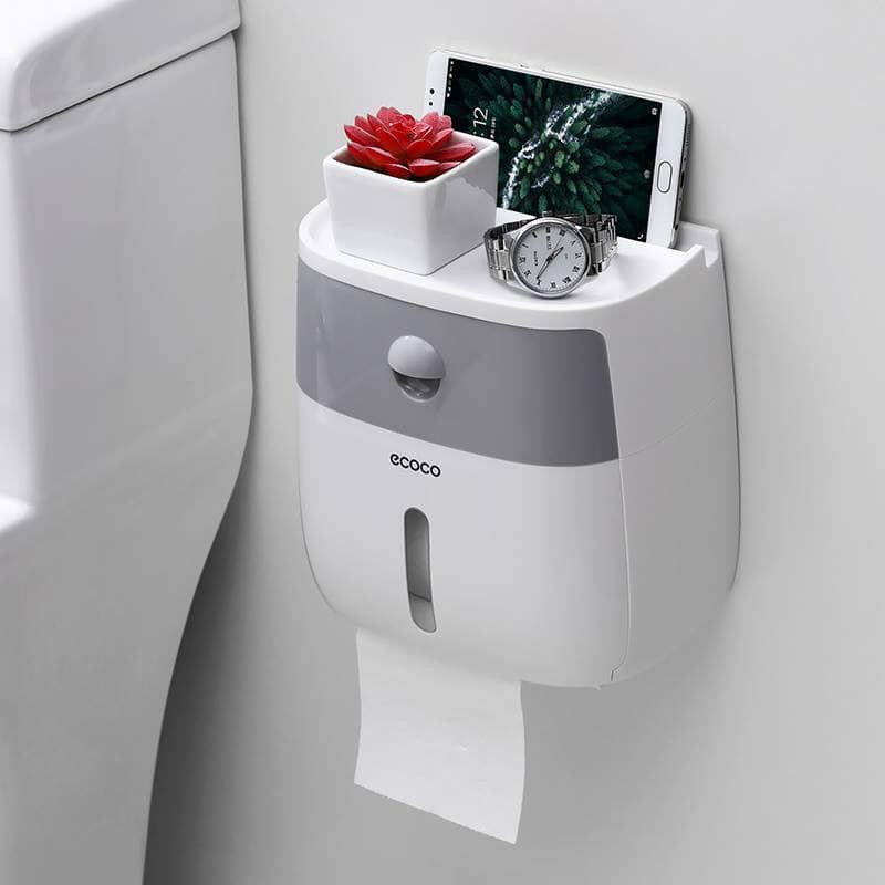 Hop dung giay ve sinh, Hộp đựng giấy vệ sinh Ecoco, khay đựng giấy vệ sinh rút ecoco, Hộp đựng Giấy Vệ Sinh ECOCO Cao cấp 2 tầng - Đa năng, Sang trọng, Tiện dụng - Hàng Nội địa Trung chuẩn