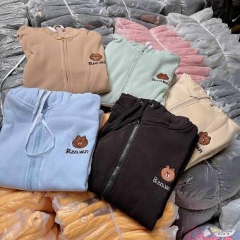 ÁO KHOÁC CADIGAN HÌNH GẤU BROWN NHỎ XINH CHẤT NỈ NGOẠI CHỐNG NẮNG CỰC MÁT- SORA STORE