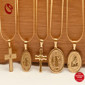 LS jewelry 18K Golden Cross necklace