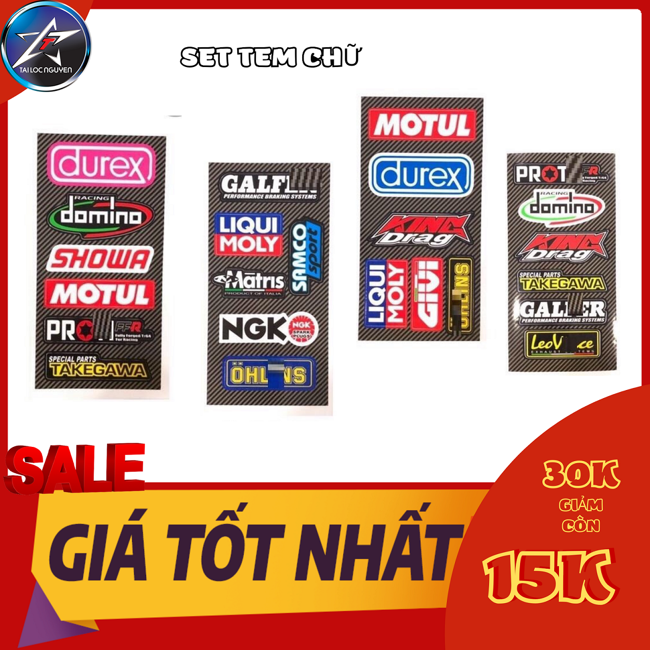 [HCM] [SALE] SET TEM LOGO TRANG TRÍ XE MÁY