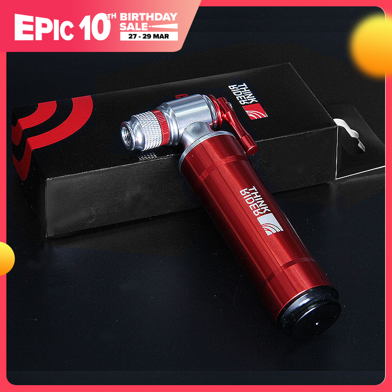 ThinkRider CO2 Bơm, Đối Với Xe Đạp Schrader Presta Adapter Xe Đạp Inflator Bơm Lốp Xe Đạp Leo Núi Cỡ Nhỏ Bằng Nhôm, CO2 Cartridge