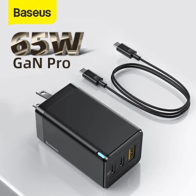 Baseus EU 65W GaN2 Pro USB C Charger Quick Charge 4.0 3.0 QC4.0 QC PD3.0 PD USB-C Type C Fast USB Charger For Macbook Pro iPhone Samsung (4)