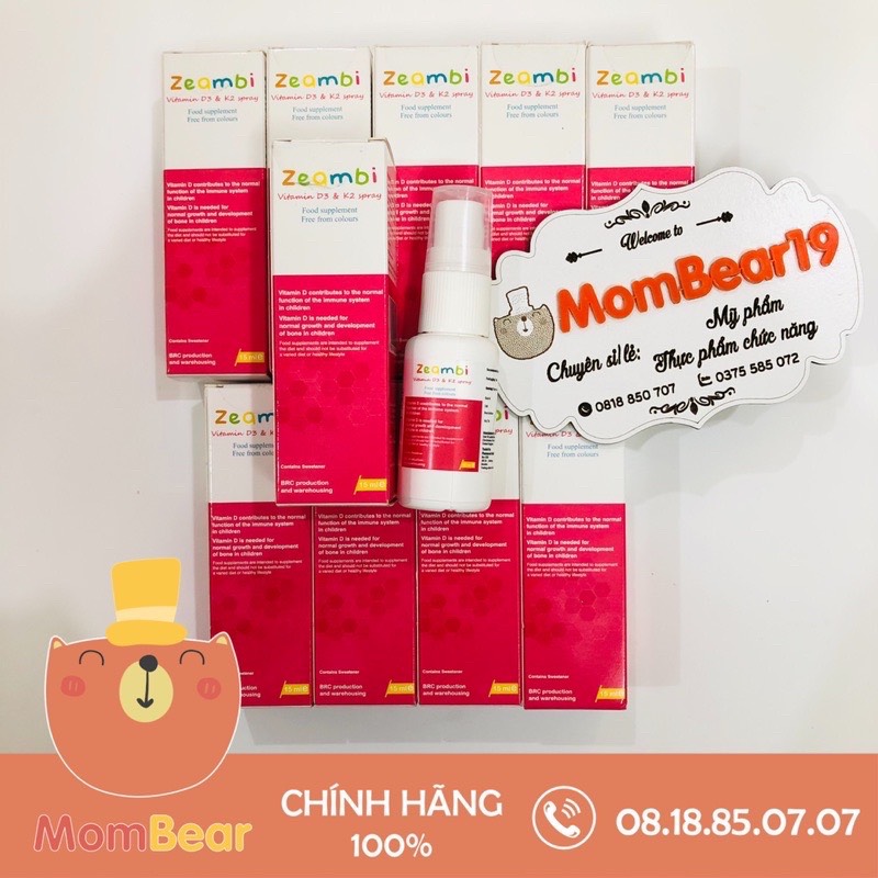Vitamin d3k2 zeambi dạng xịt cho bé 15ml