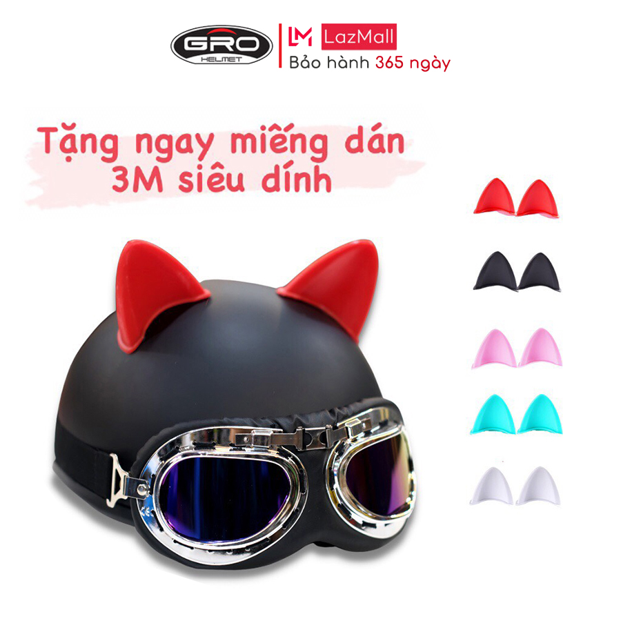 Tai mèo Nhập khẩu gắn mũ bảo hiểm siêu đẹp, phụ kiện trang trí nón bảo hiểm cá tính nhiều màu