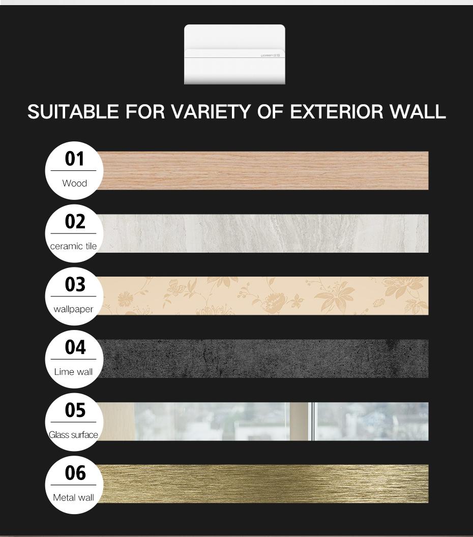 WALL MOUNT PHONE HOLDER: UGREEN smartphone wall holder can give your phone a safe dock while charging. With wide range of application, this wall mount for phone can be used on smooth and even wallpaper, lime wall, tile, stainless steel, glass, wooden and metal surface. EASY MOUNT: The phone charging holder could be easily attached to your wall with smooth surface, such as ceramic wall, glass wall, Lime wall and wall with wallpaper. Please be kindly noted that it's okay to get it off the wall, but the holder is not reusable any more.