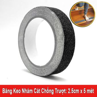 Cuộn Băng Keo Nhám Cát Chống Trượt màu đen Siêu dính (rộng 2,5cm dài 5 mét)