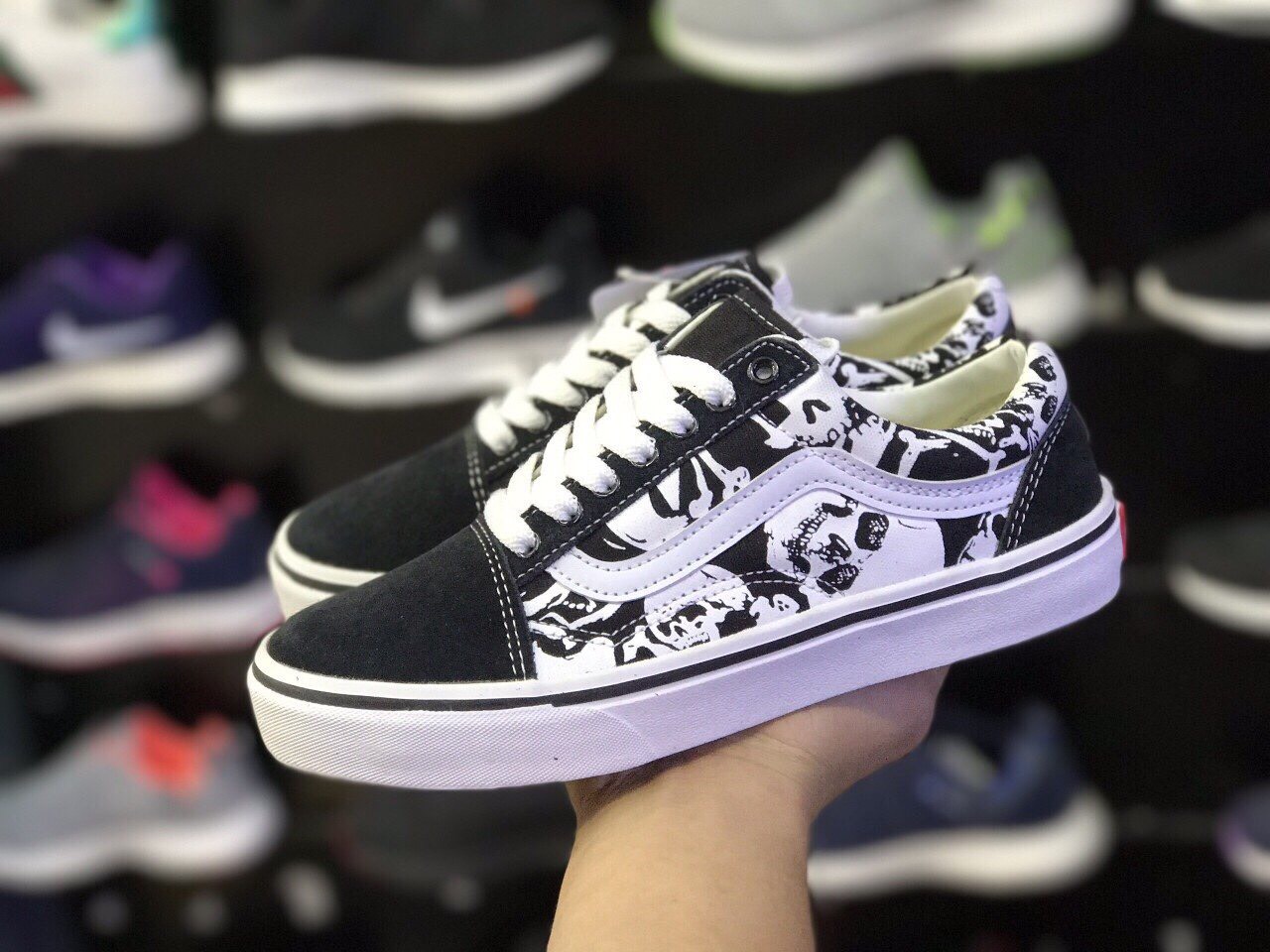 [TẶNG HỘP+TẤT] Giày thể thao van old skool hoa cúc size 36 đến 43