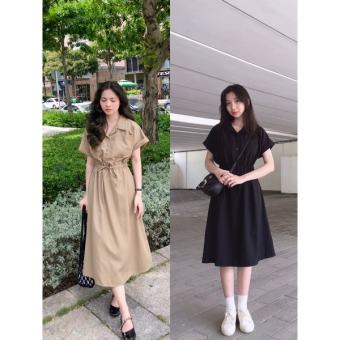 Đầm sơ mi dây rút eo JulieHouse