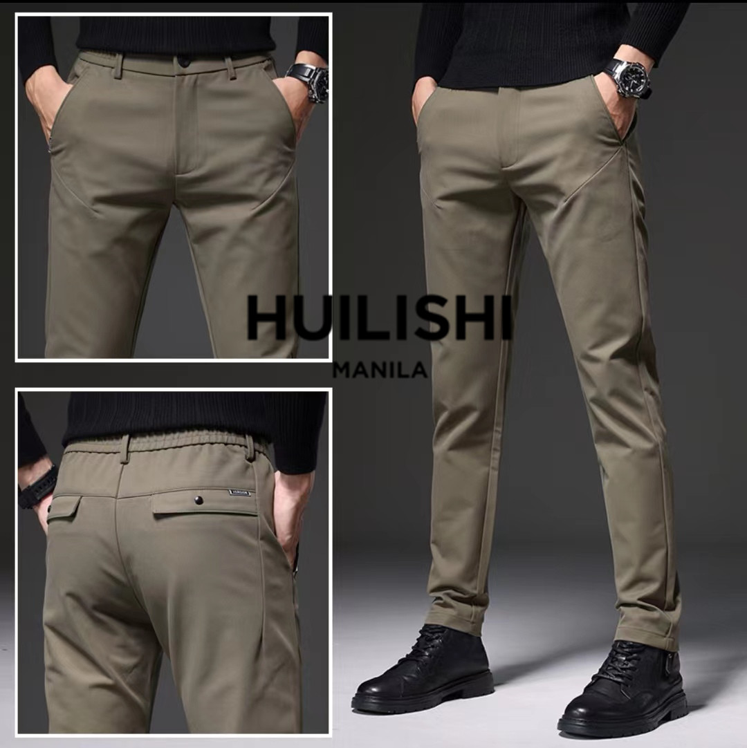 503# Summer Korean plain ankle Trousers Men's Slim Fit Pants for men formal  office Pants