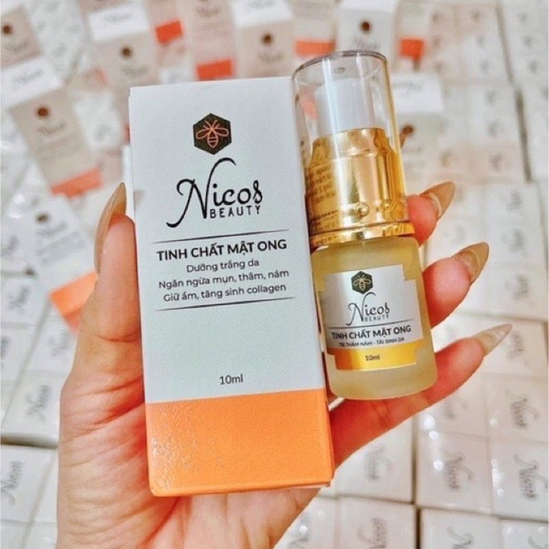 Serum dưỡng da nicos tinh chất mật ong 10ml, dưỡng trắng, căng bóng da