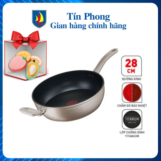 Chảo chiên chống dính sâu lòng Tefal Sensations 28cm (H9109014) - đáy từ - dùng cho mọi loại bếp, chính hãng bảo hành 2 năm
