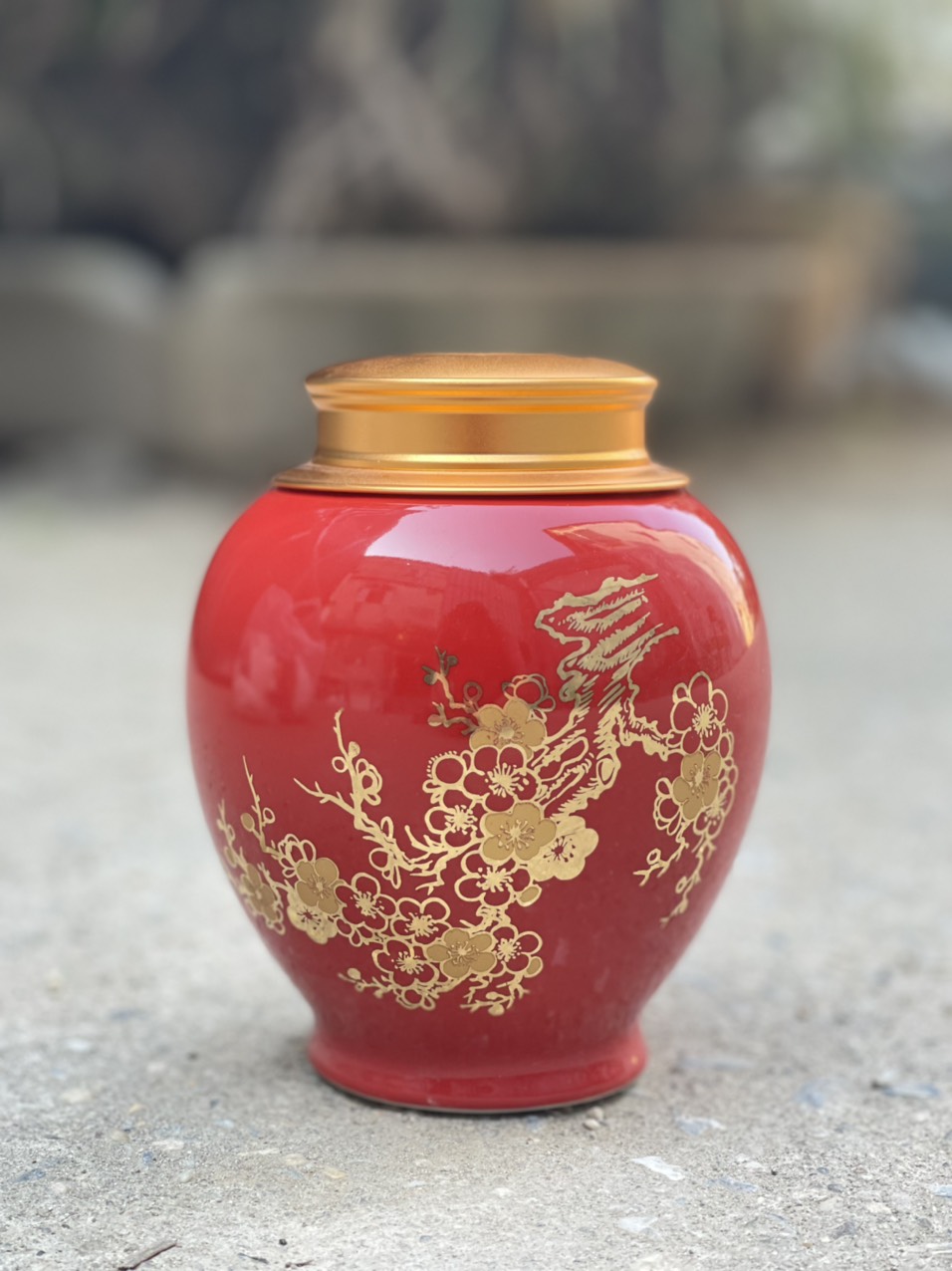 Hộp đựng trà cao cấp bát tràng bằng sứ