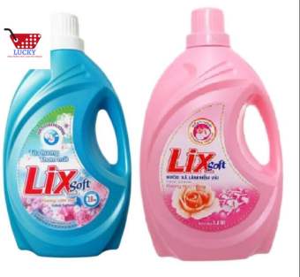 Can Nước Xả Vải Lix Soft 3,8kg-Hương hoa hồng/Hương Sương Mai