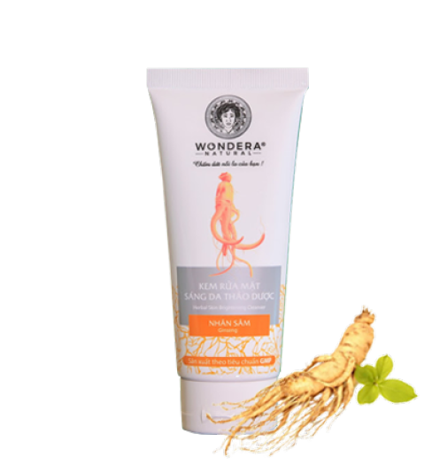 Rửa mặt sáng da thảo dược wondera nhân sâm