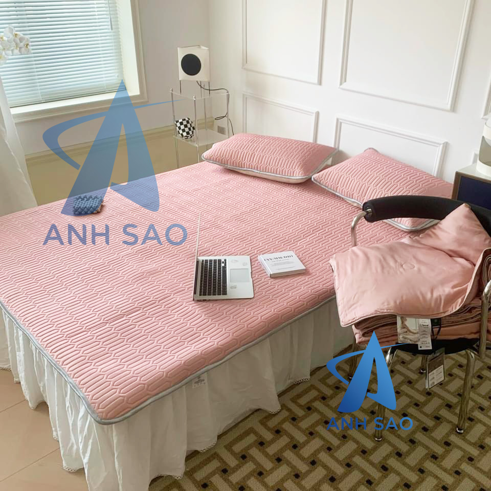 [HCM]Chiếu điều hòa tencel latex Ánh Sao (Hàng loại 1) - tặng kèm 2 vỏ gối 50x70cm và 1 quà tặng ngẫu nhiên