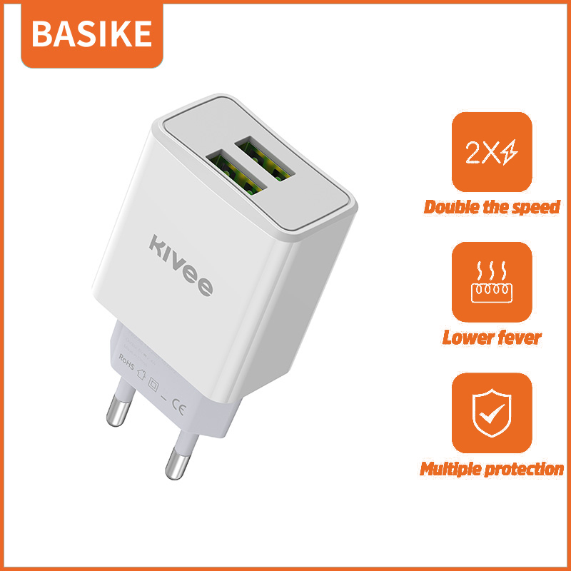 Bộ sạc nhanh bộ sạc tường 2 cổng usb đầu ra sạc nhanh bộ sạc iphone dc 5v / 2.4a cho iphone
