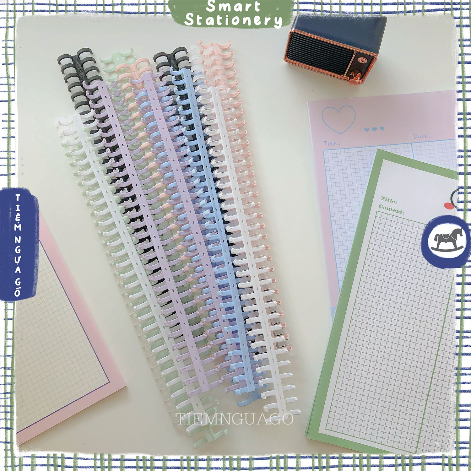 Gáy còng nhựa tự làm Binder (30 lỗ)