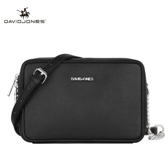 David Jones Paris Đeo Vai Nữ Túi chất liệu Da PU Túi đeo chéo nữ túi vuông nhỏ Dây chuyền đeo