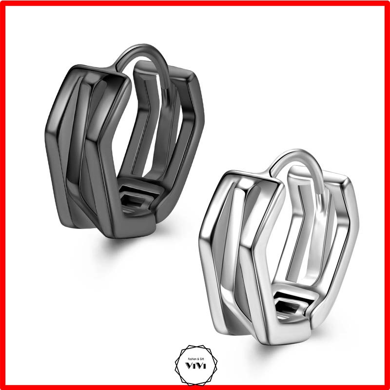 Bông tai bạc nam phong cách Trig – khuyên tai bạc ViVi_Gift