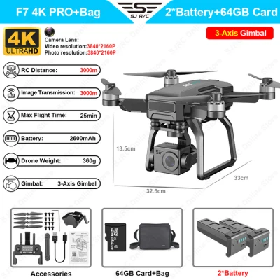 SJRC F7 Pro 4K Camera Drone 3 Axis Gimbal Profesional 5G GPS Brushless Motor Quadcopter Max Flight Time is 25 Minutes RC Dron (6)